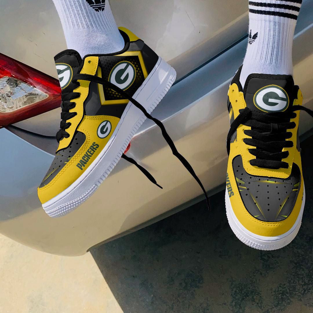 Ideafootwear Green Bay Packers NFL Air Low-Top Sneakers Shoes For Men And Women