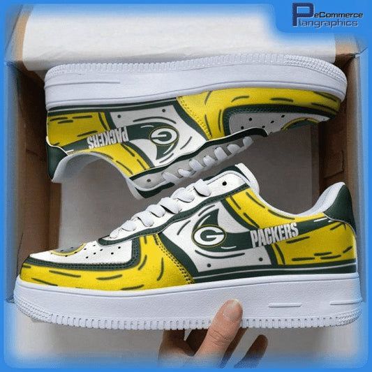 Ideafootwear Green Bay Packers NFL Air Low-Top Sneakers Shoes For Men And Women