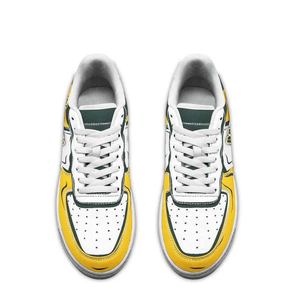 Ideafootwear Green Bay Packers NFL Air Low-Top Sneakers Shoes For Men And Women