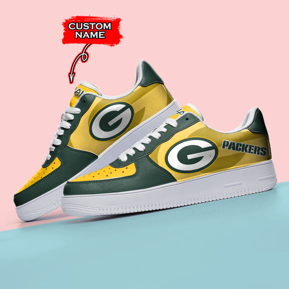 Ideafootwear Green Bay Packers NFL Air Low-Top Sneakers Shoes For Men And Women