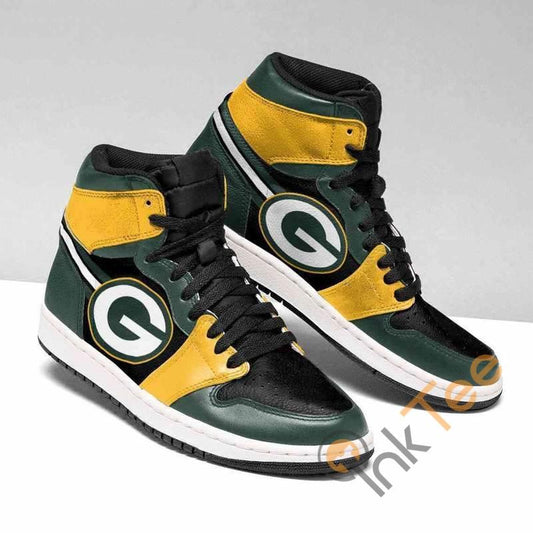 Ideafootwear Green Bay Packers NFL AJ1 High Sneakers Shoes For Men And Women