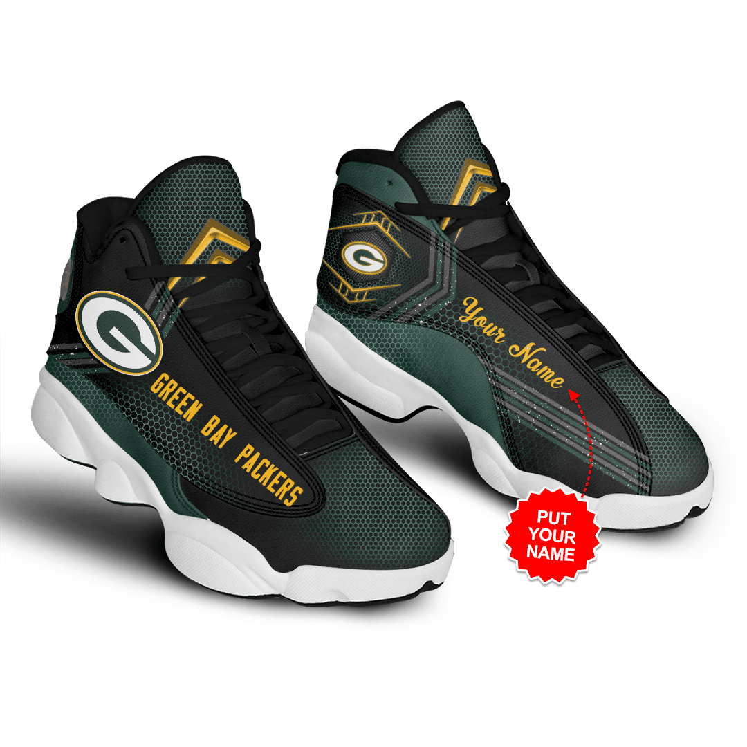 Ideafootwear Green Bay Packers NFL AJ13 Sneakers Shoes For Men And Women
