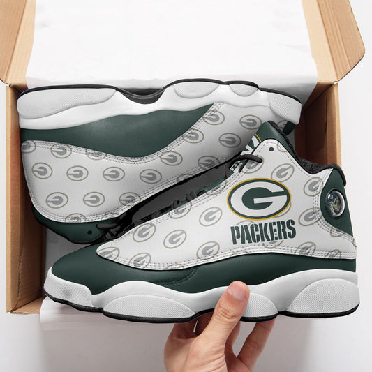 Ideafootwear Green Bay Packers NFL AJ13 Sneakers Shoes For Men And Women