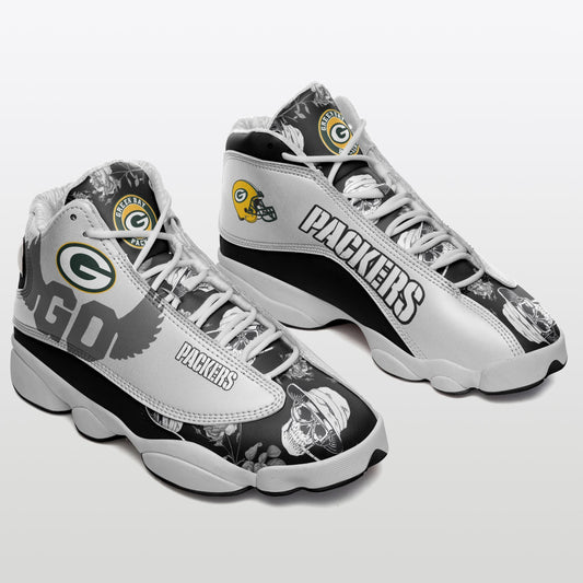 Ideafootwear Green Bay Packers NFL AJ13 Sneakers Shoes For Men And Women