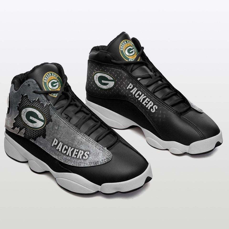 Ideafootwear Green Bay Packers NFL AJ13 Sneakers Shoes For Men And Women
