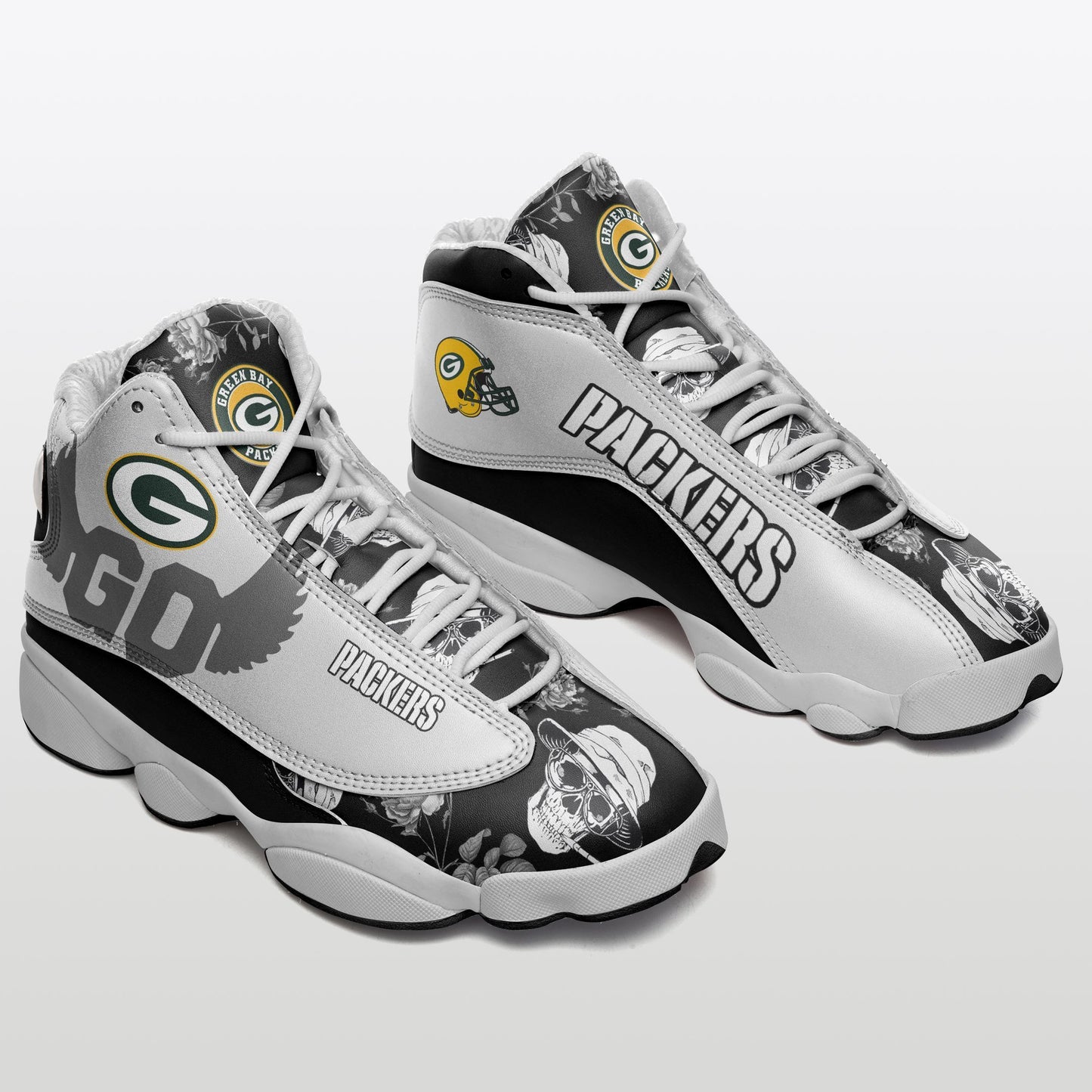 Ideafootwear Green Bay Packers NFL AJ13 Sneakers Shoes For Men And Women