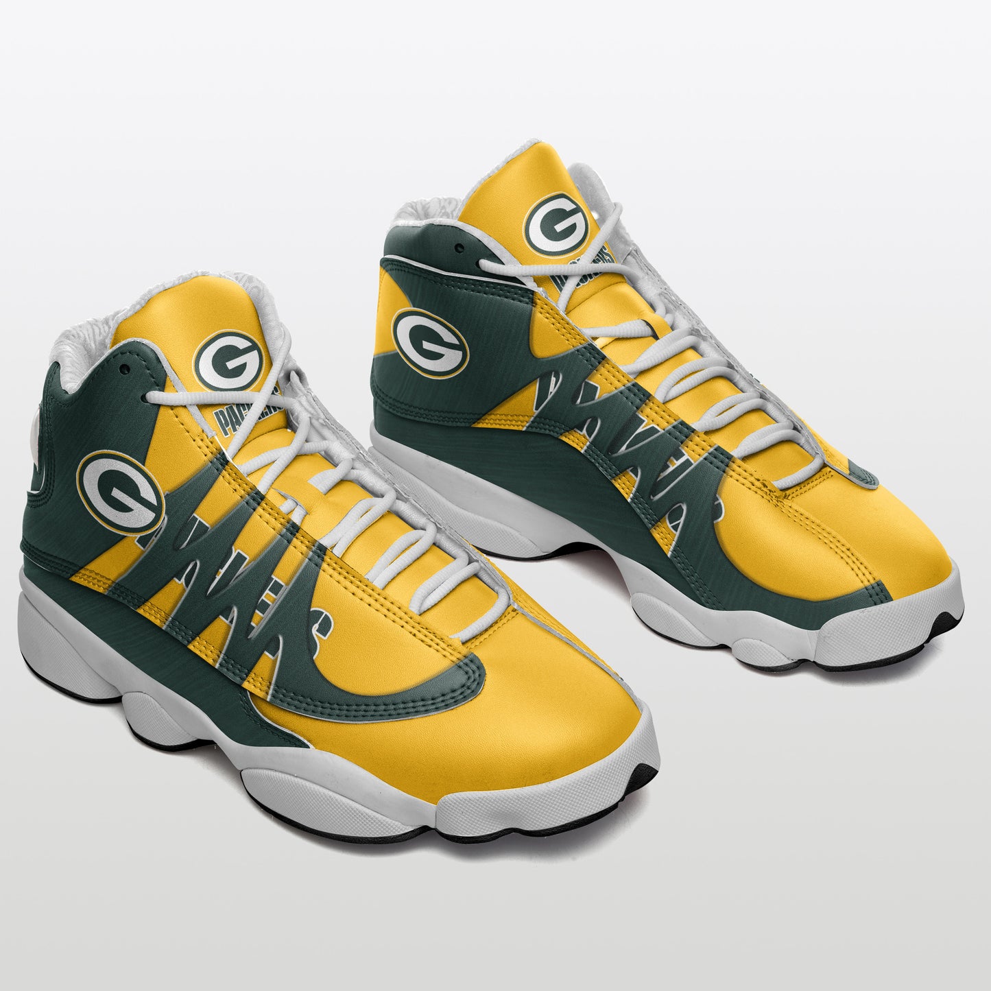 Ideafootwear Green Bay Packers NFL AJ13 Sneakers Shoes For Men And Women