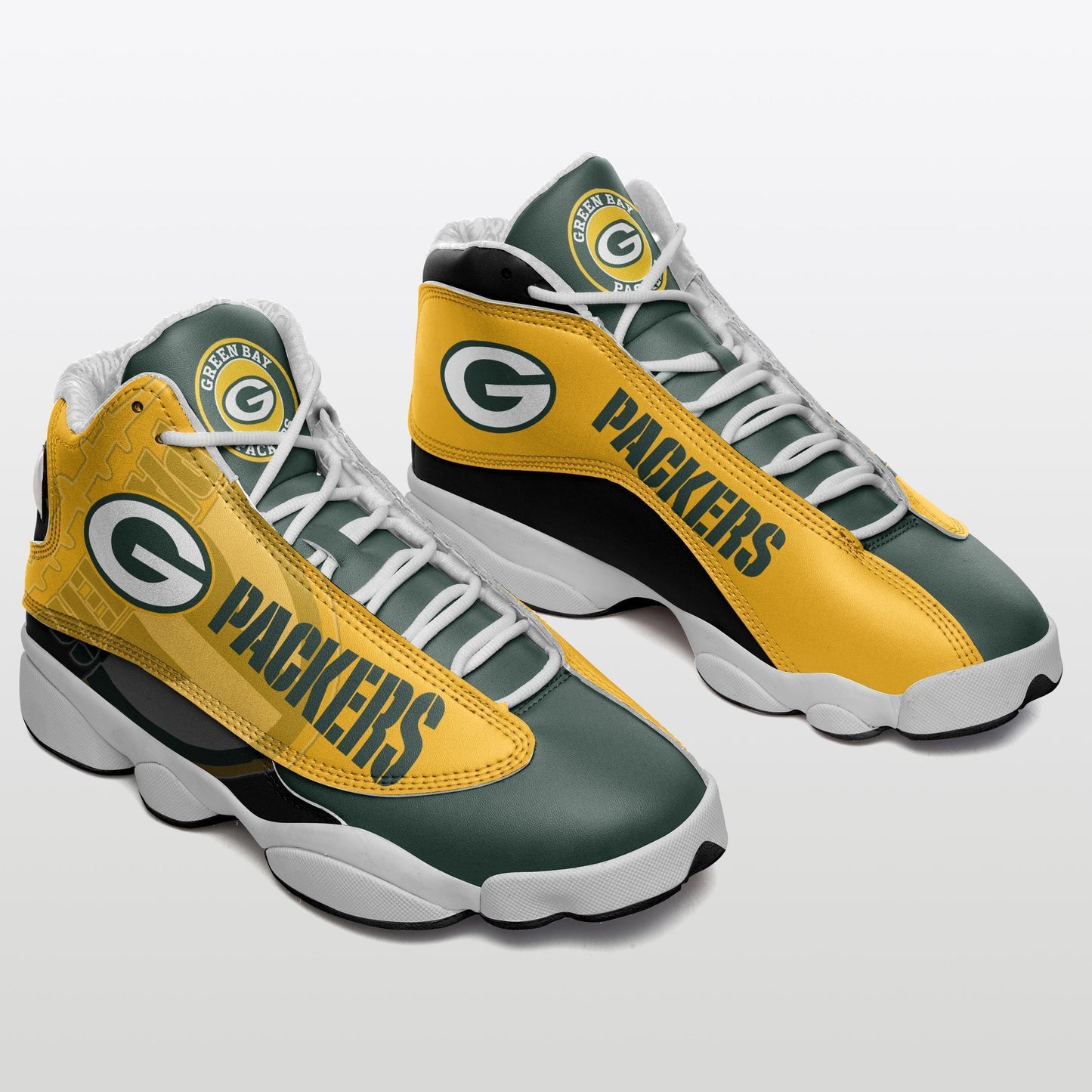 Ideafootwear Green Bay Packers NFL AJ13 Sneakers Shoes For Men And Women
