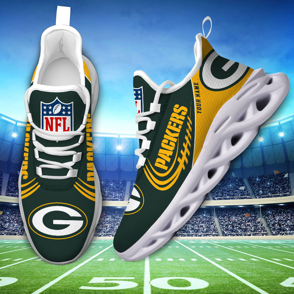 Ideafootwear Green Bay Packers NFL Max Soul Shoes Sneakers For Men And Women