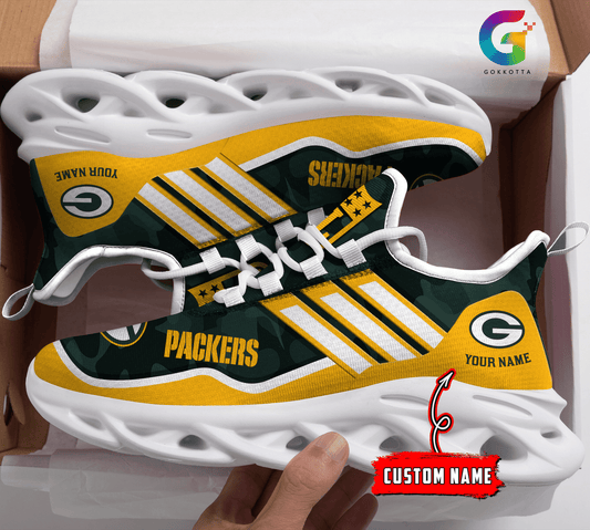 Ideafootwear Green Bay Packers NFL Max Soul Shoes Sneakers For Men And Women