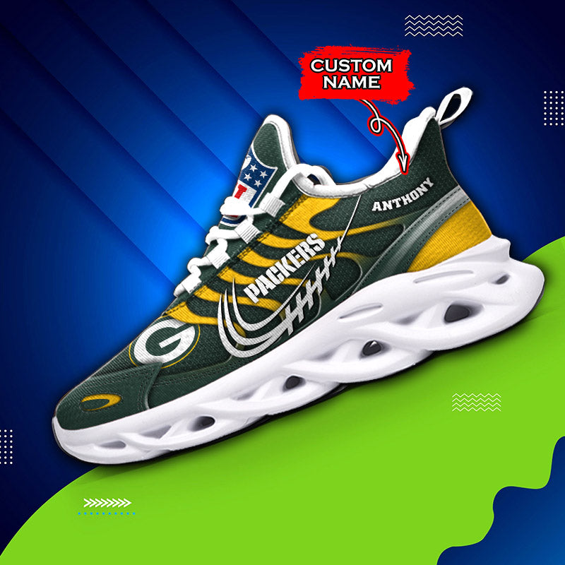 Ideafootwear Green Bay Packers NFL Max Soul Shoes Sneakers For Men And Women