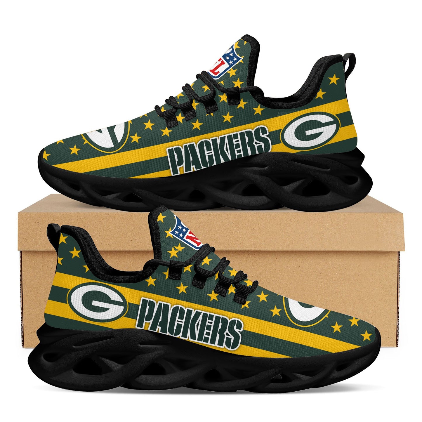 Ideafootwear Green Bay Packers NFL Max Soul Shoes Sneakers For Men And Women