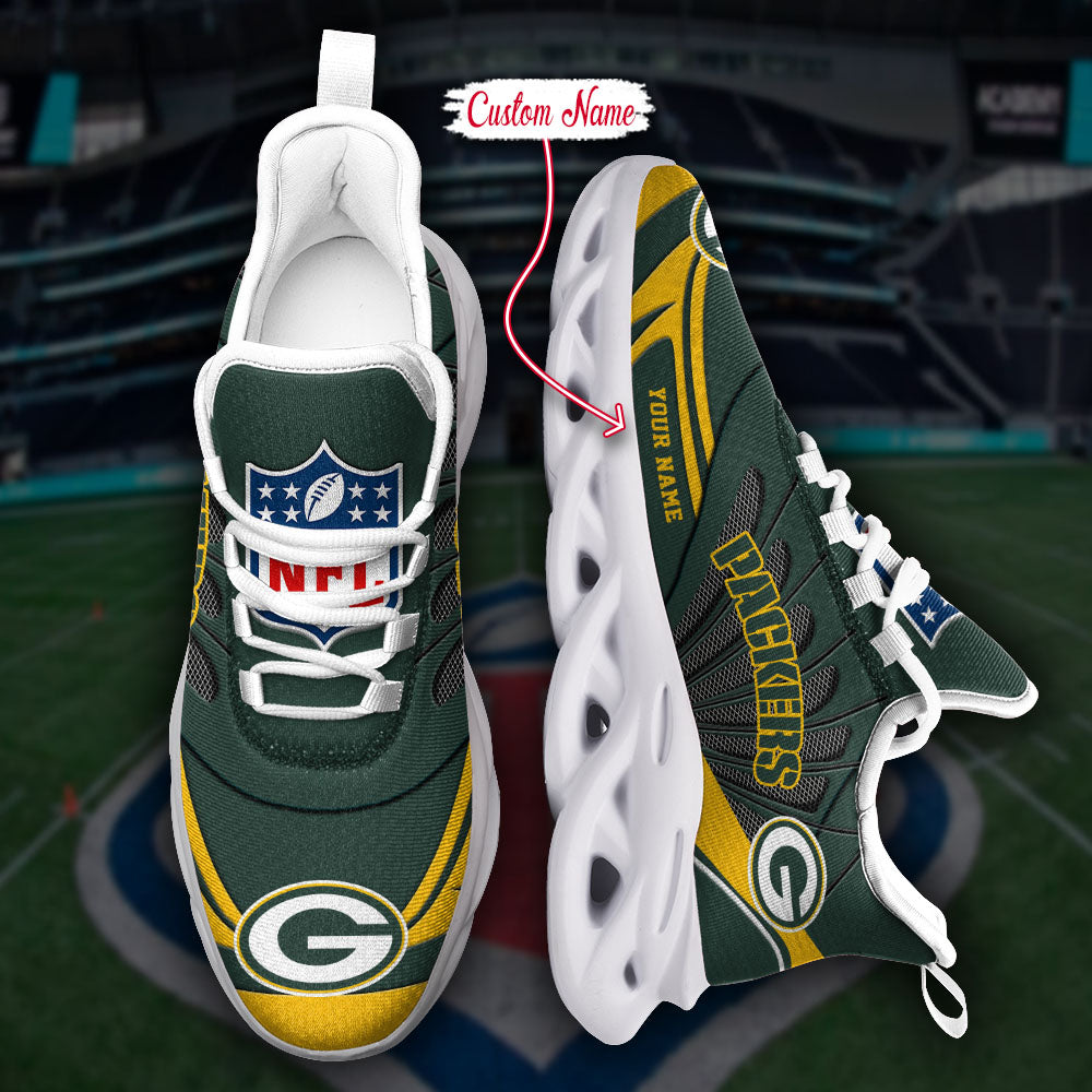 Ideafootwear Green Bay Packers NFL Max Soul Shoes Sneakers For Men And Women