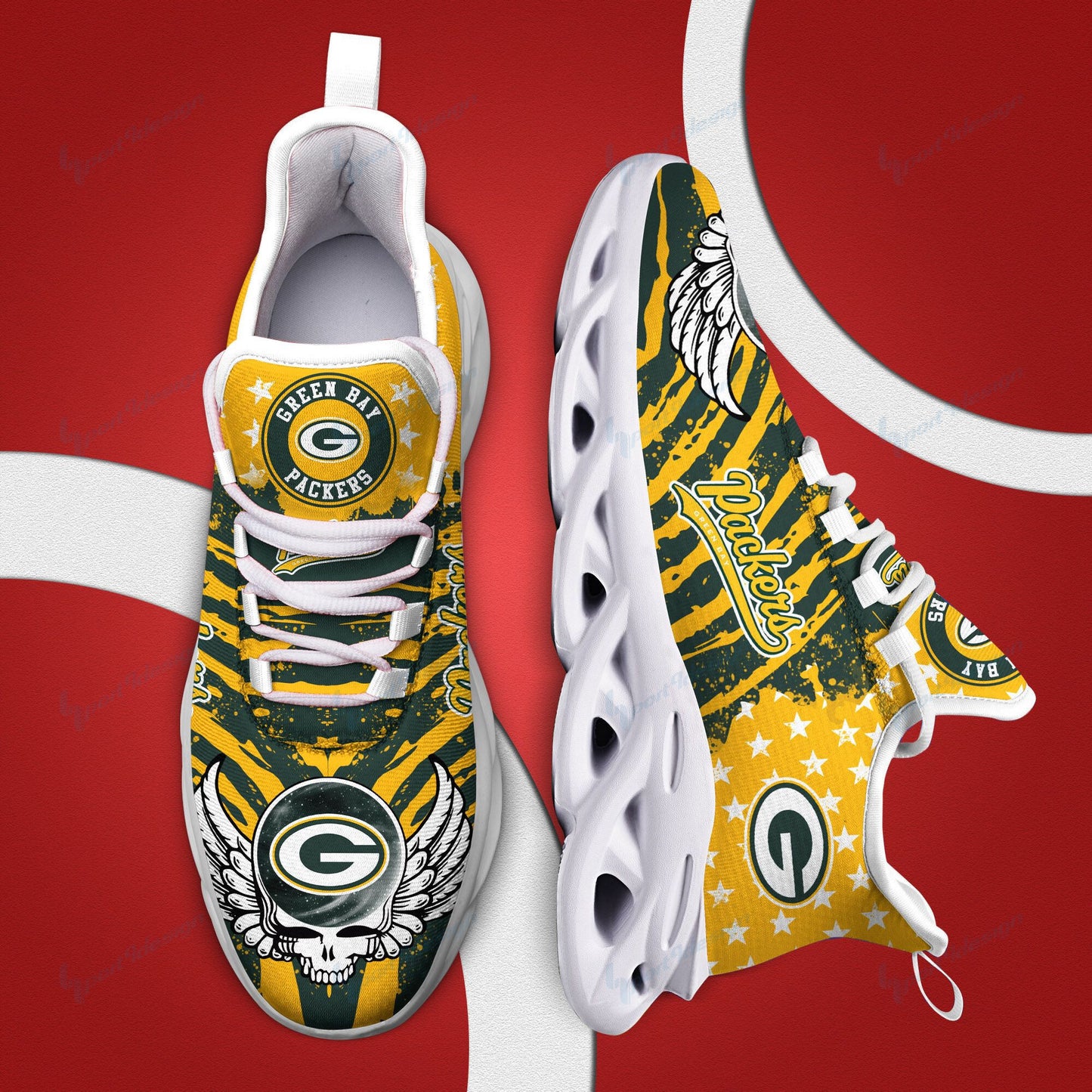 Ideafootwear Green Bay Packers NFL Max Soul Shoes Sneakers For Men And Women