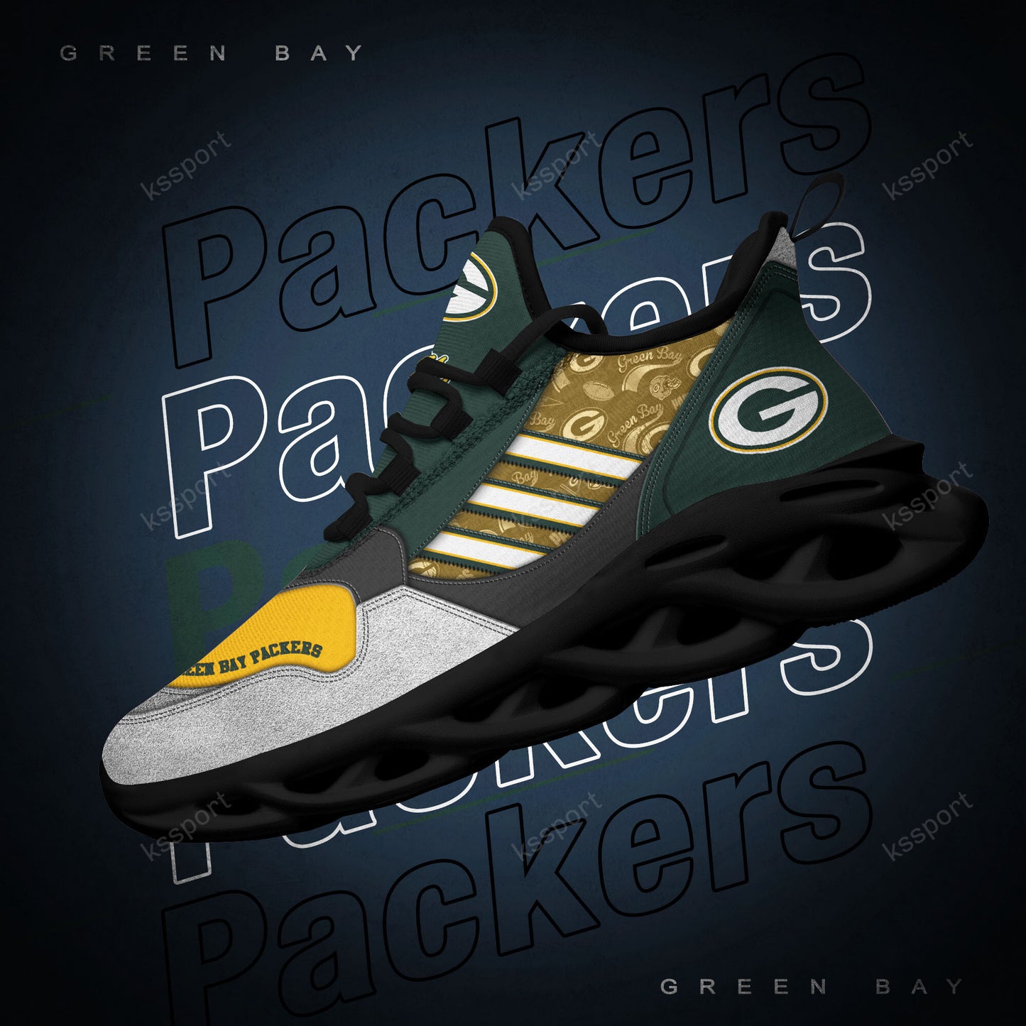 Ideafootwear Green Bay Packers NFL Max Soul Shoes Sneakers For Men And Women