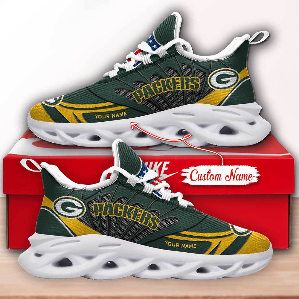 Ideafootwear Green Bay Packers NFL Max Soul Shoes Sneakers For Men And Women