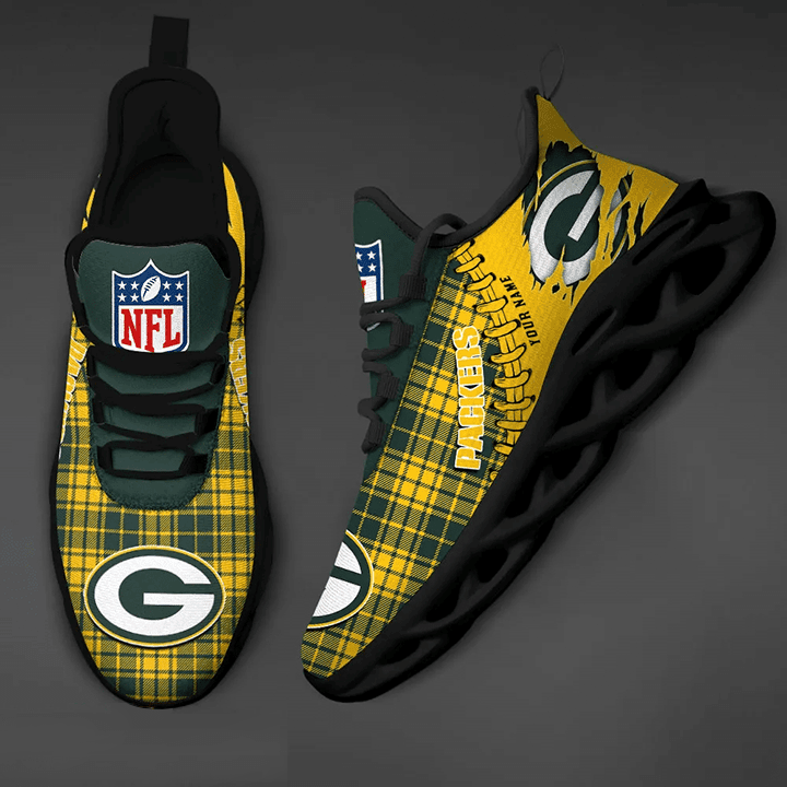 Ideafootwear Green Bay Packers NFL Max Soul Shoes Sneakers For Men And Women