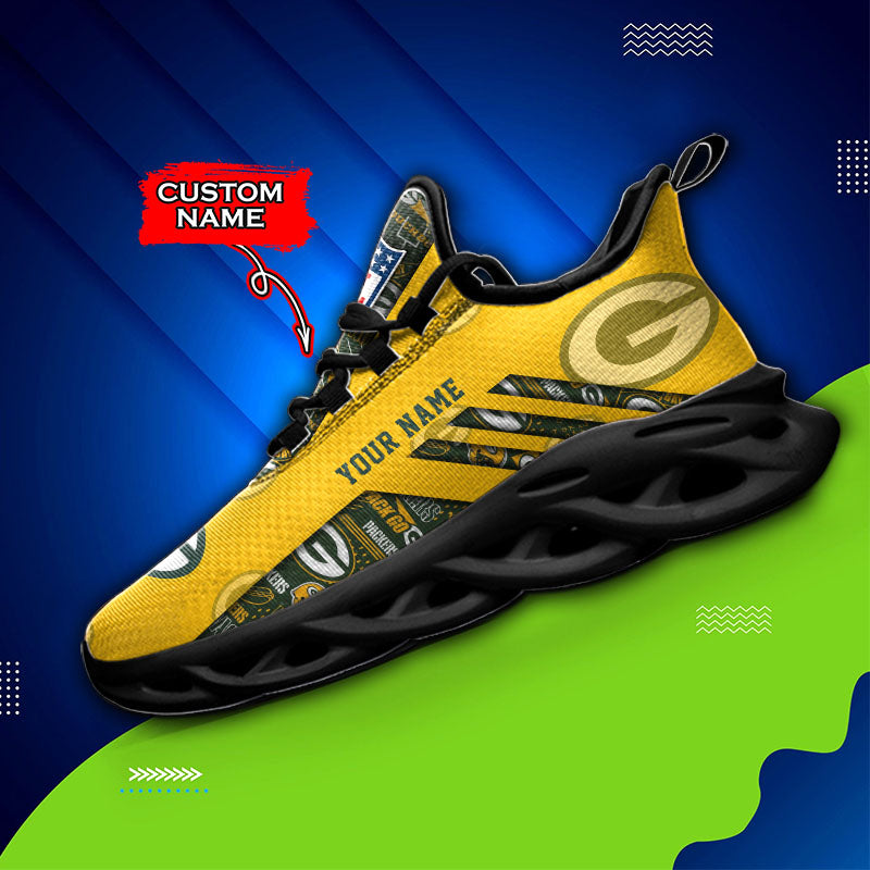 Ideafootwear Green Bay Packers NFL Max Soul Shoes Sneakers For Men And Women