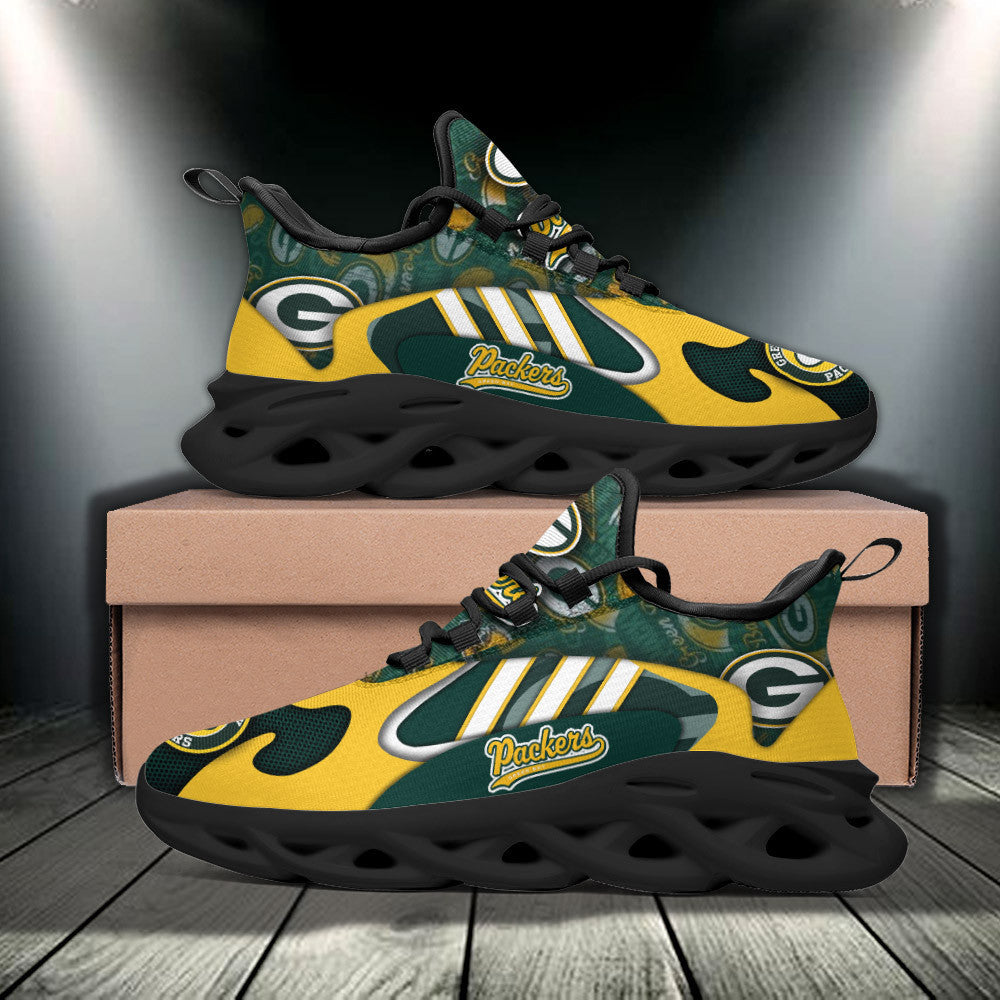 Ideafootwear Green Bay Packers NFL Max Soul Shoes Sneakers For Men And Women