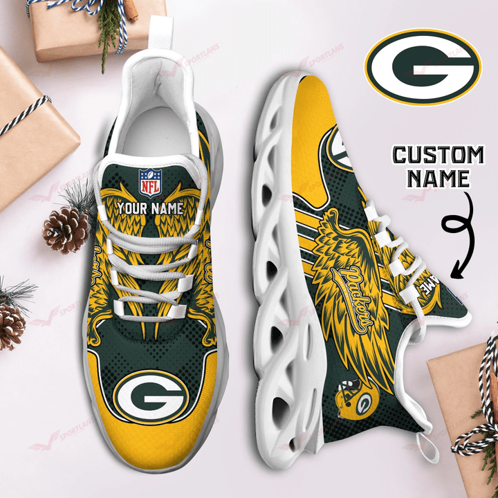 Ideafootwear Green Bay Packers NFL Max Soul Shoes Sneakers For Men And Women