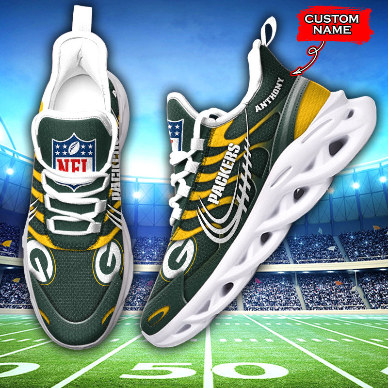 Ideafootwear Green Bay Packers NFL Max Soul Shoes Sneakers For Men And Women