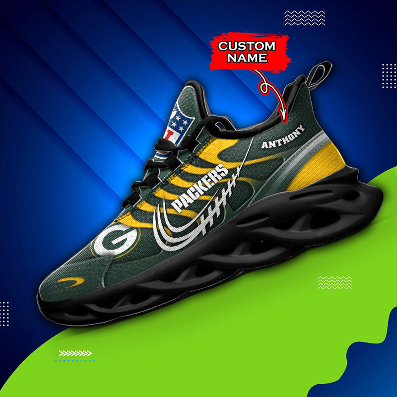 Ideafootwear Green Bay Packers NFL Max Soul Shoes Sneakers For Men And Women
