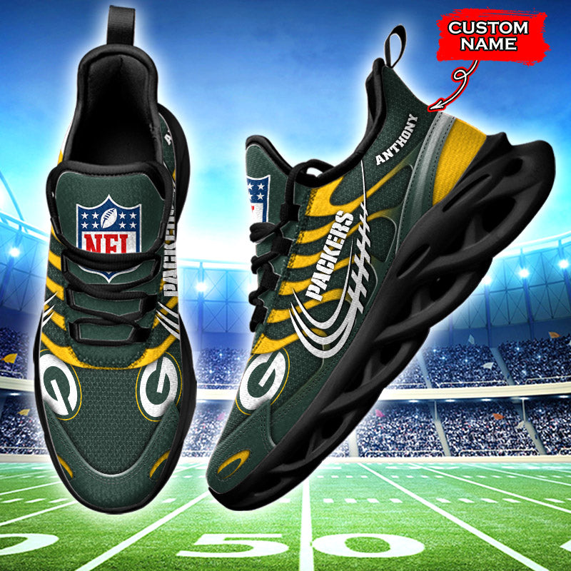 Ideafootwear Green Bay Packers NFL Max Soul Shoes Sneakers For Men And Women