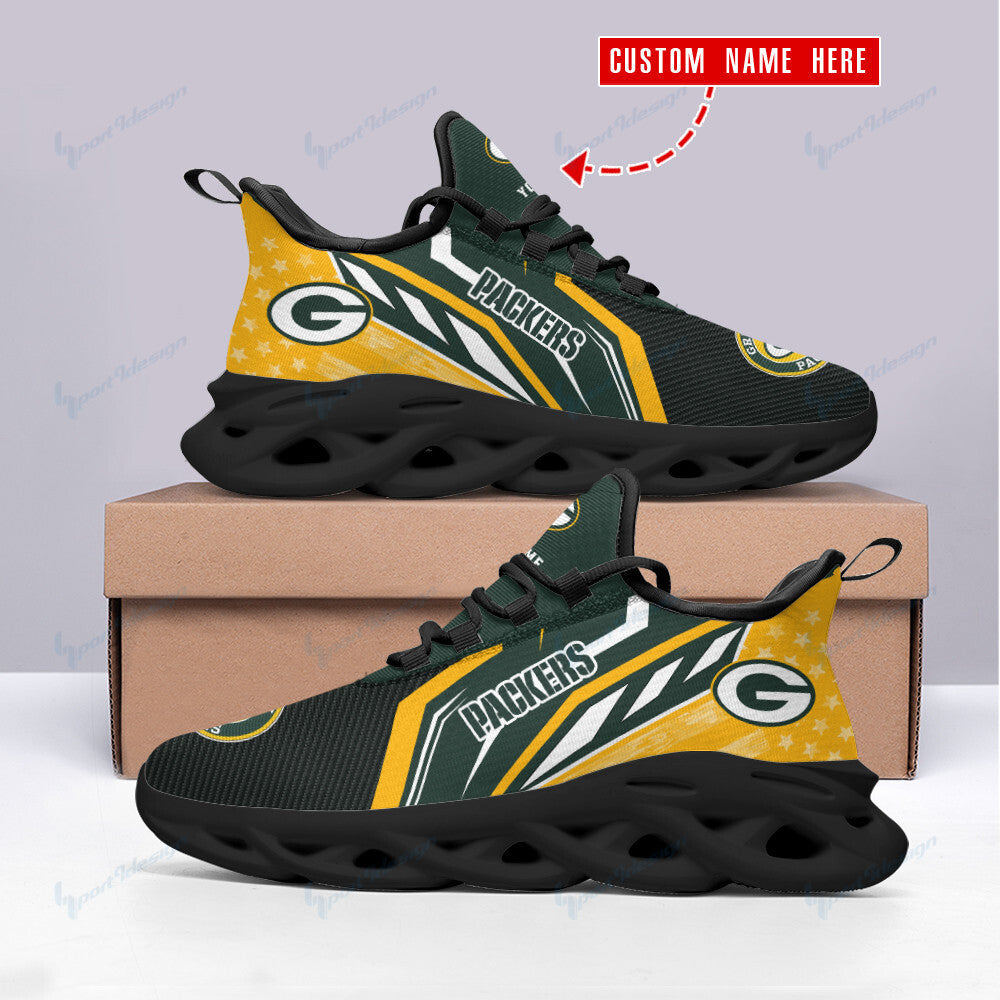 Ideafootwear Green Bay Packers NFL Max Soul Shoes Sneakers For Men And Women