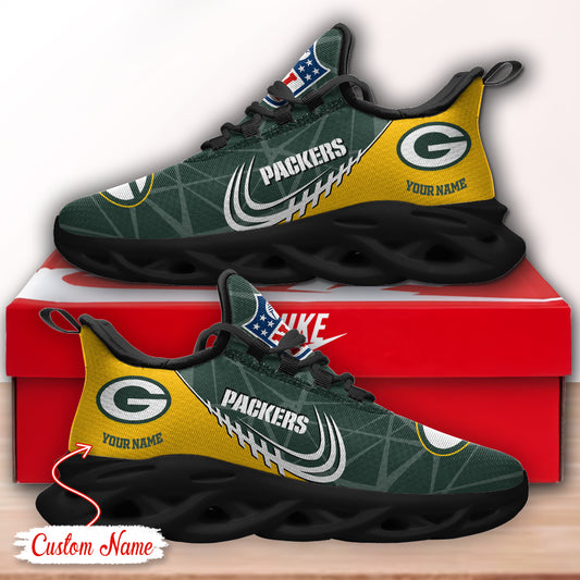 Ideafootwear Green Bay Packers NFL Max Soul Shoes Sneakers For Men And Women