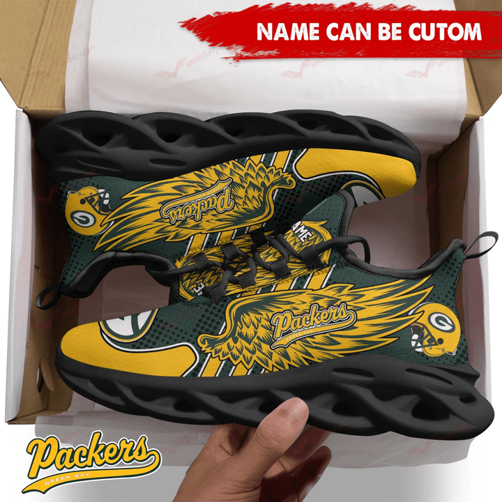 Ideafootwear Green Bay Packers NFL Max Soul Shoes Sneakers For Men And Women