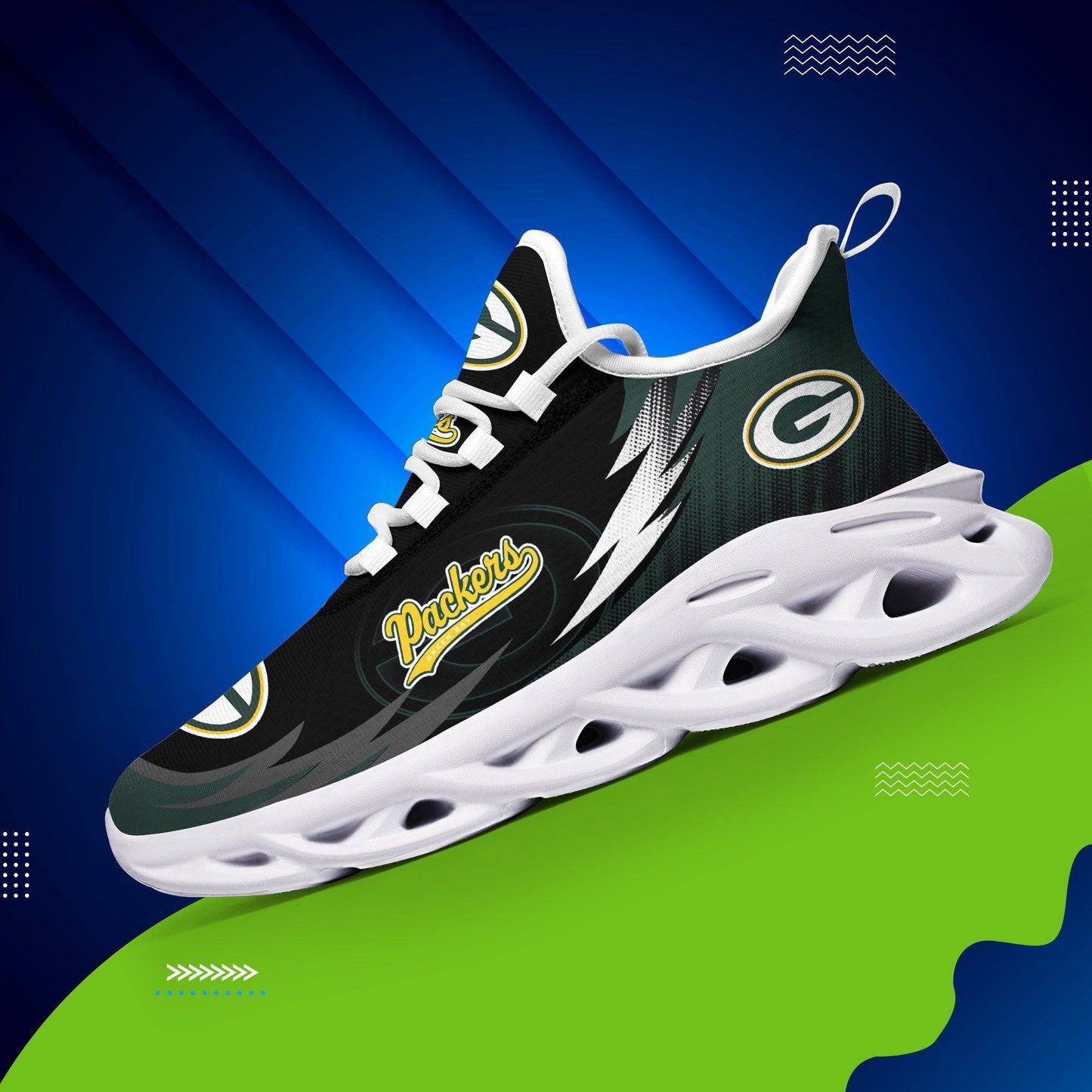 Ideafootwear Green Bay Packers NFL Max Soul Shoes Sneakers For Men And Women
