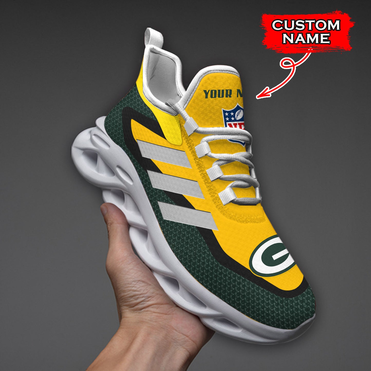 Ideafootwear Green Bay Packers NFL Max Soul Shoes Sneakers For Men And Women