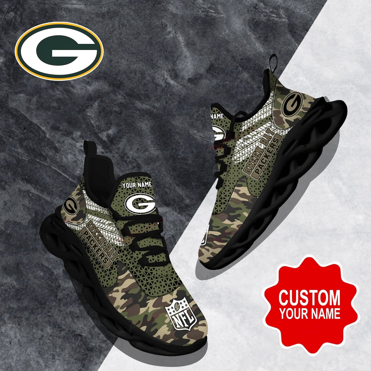 Ideafootwear Green Bay Packers NFL Max Soul Shoes Sneakers For Men And Women