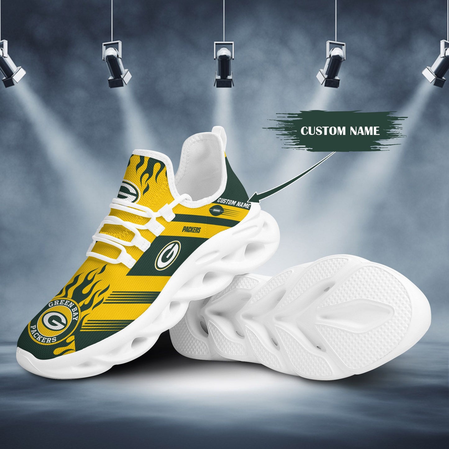 Ideafootwear Green Bay Packers NFL Max Soul Shoes Sneakers For Men And Women