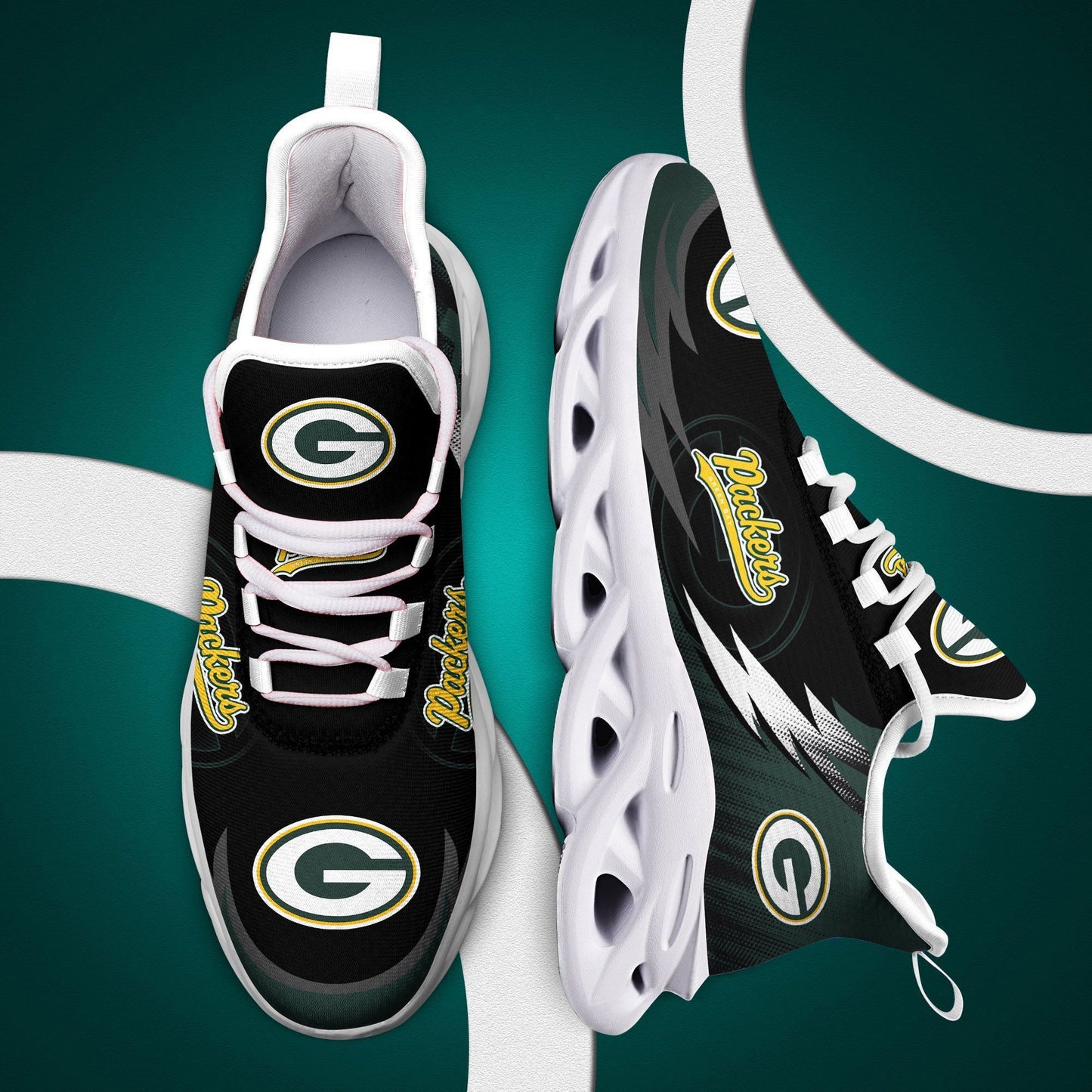 Ideafootwear Green Bay Packers NFL Max Soul Shoes Sneakers For Men And Women