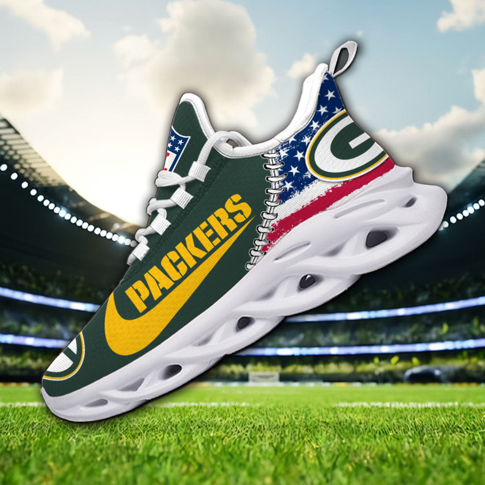 Ideafootwear Green Bay Packers NFL Max Soul Shoes Sneakers For Men And Women