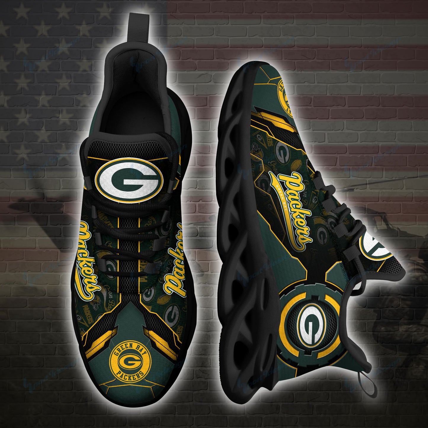 Ideafootwear Green Bay Packers NFL Max Soul Shoes Sneakers For Men And Women