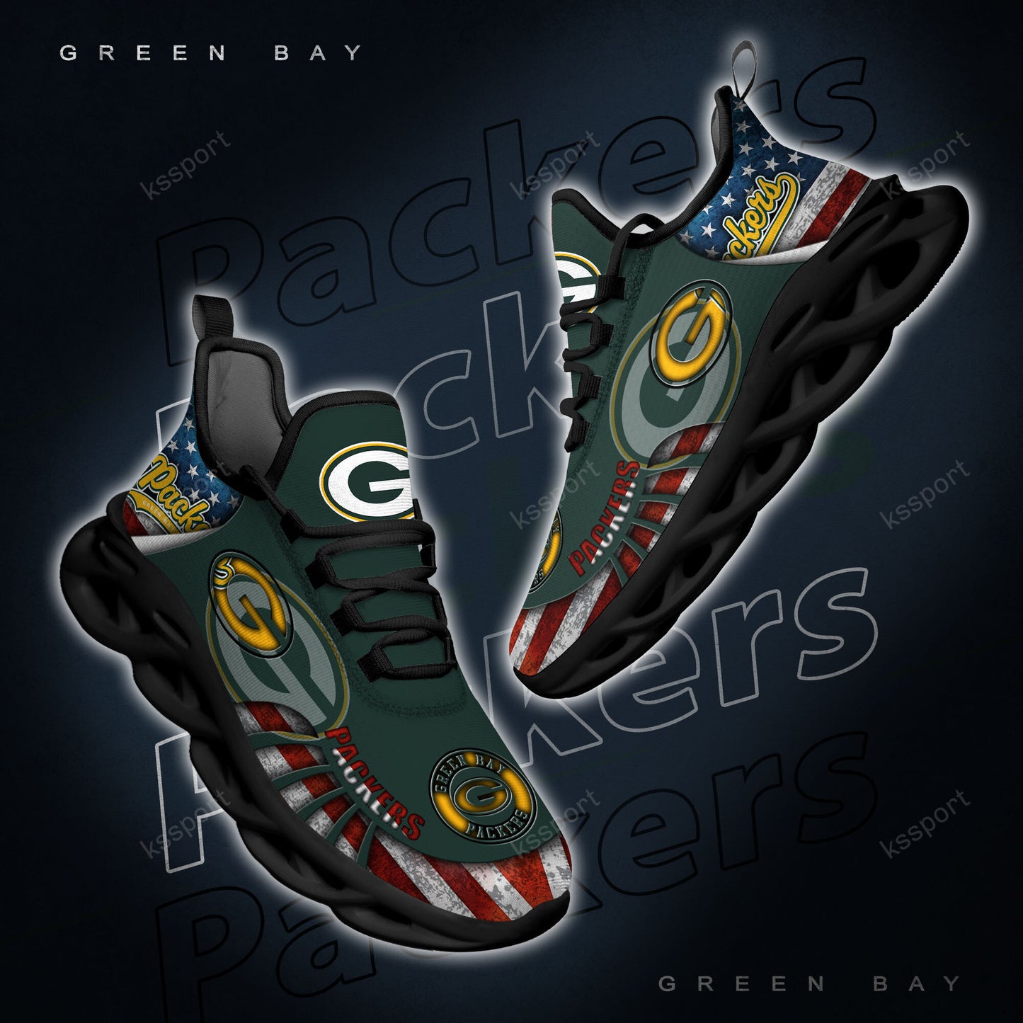 Ideafootwear Green Bay Packers NFL Max Soul Shoes Sneakers For Men And Women