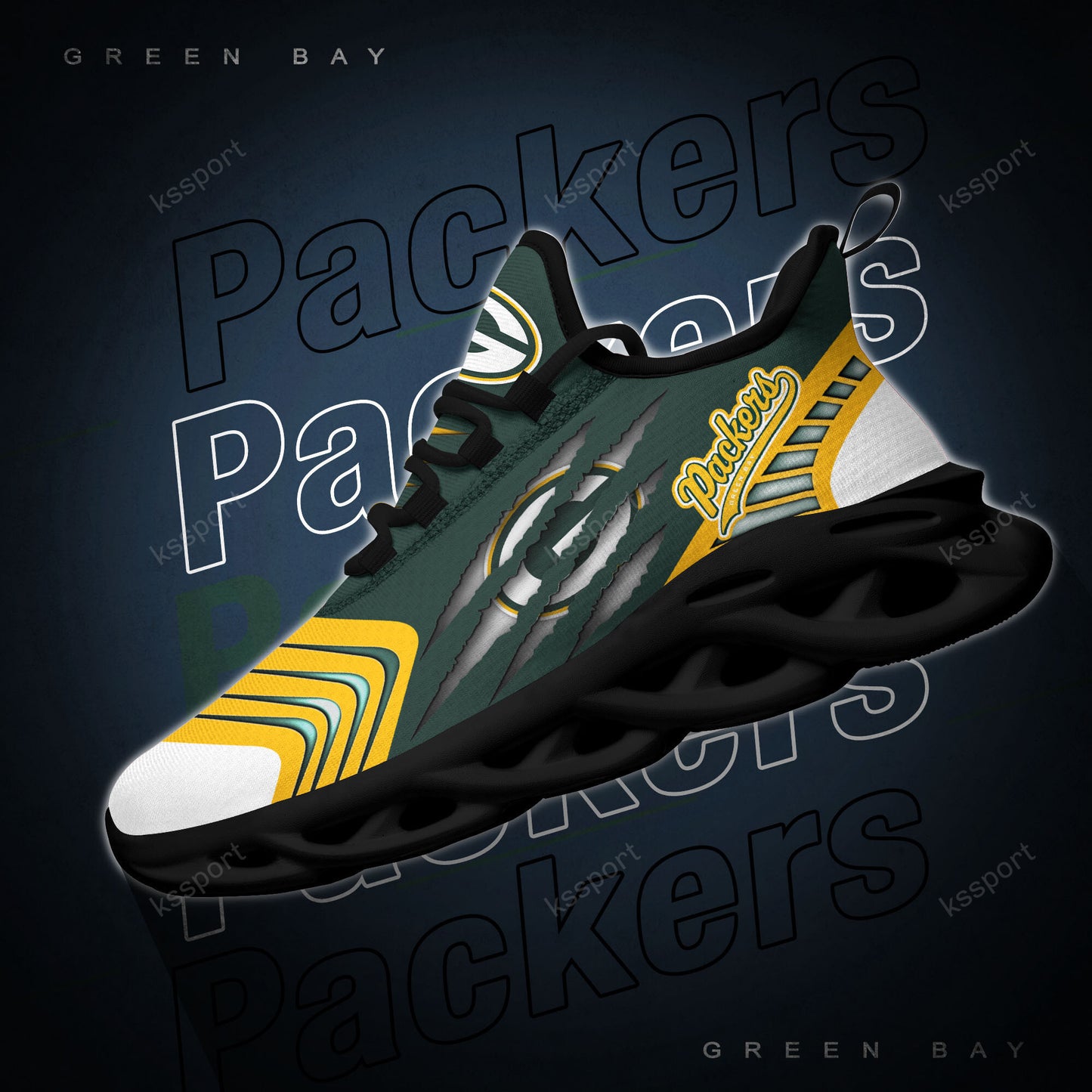 Ideafootwear Green Bay Packers NFL Max Soul Shoes Sneakers For Men And Women
