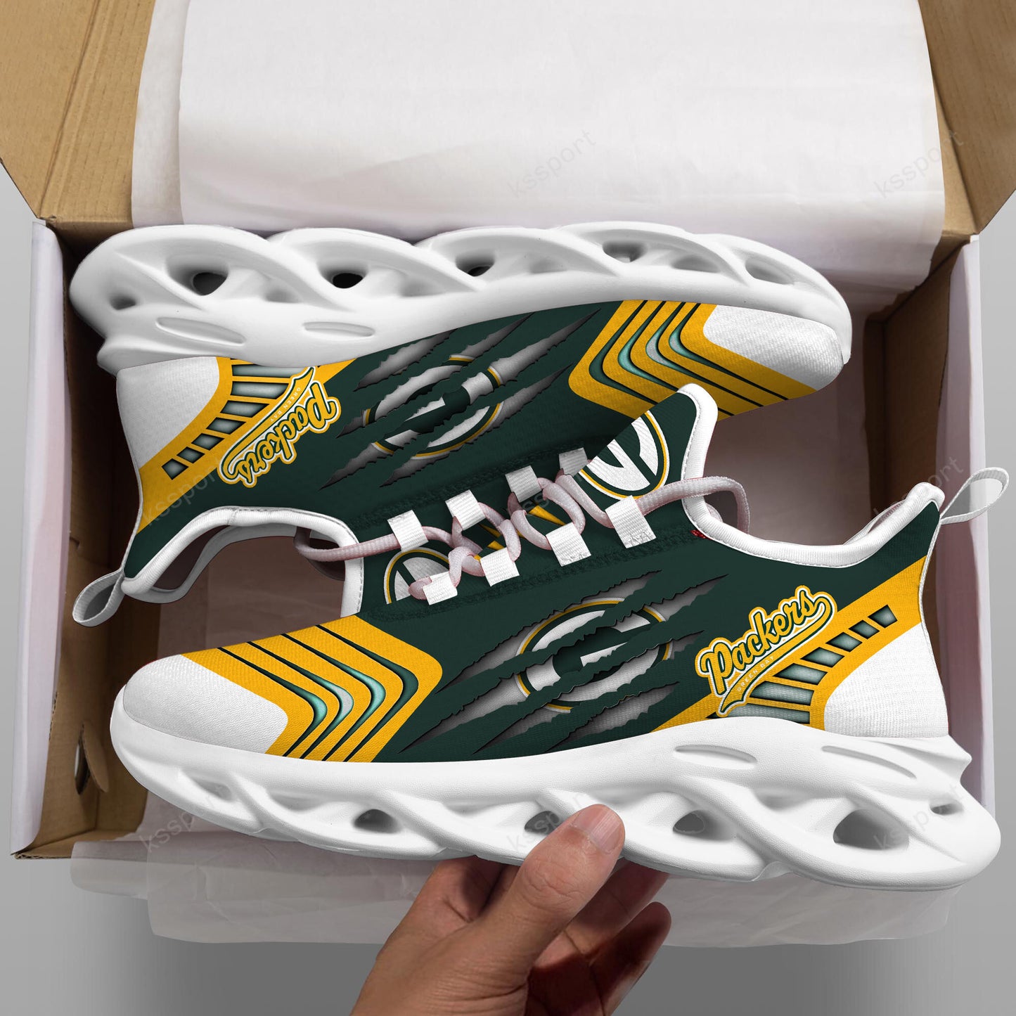 Ideafootwear Green Bay Packers NFL Max Soul Shoes Sneakers For Men And Women
