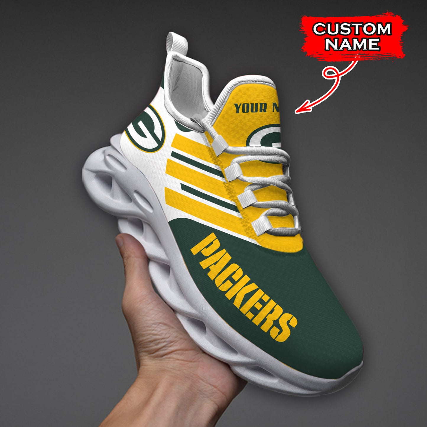 Ideafootwear Green Bay Packers NFL Max Soul Shoes Sneakers For Men And Women