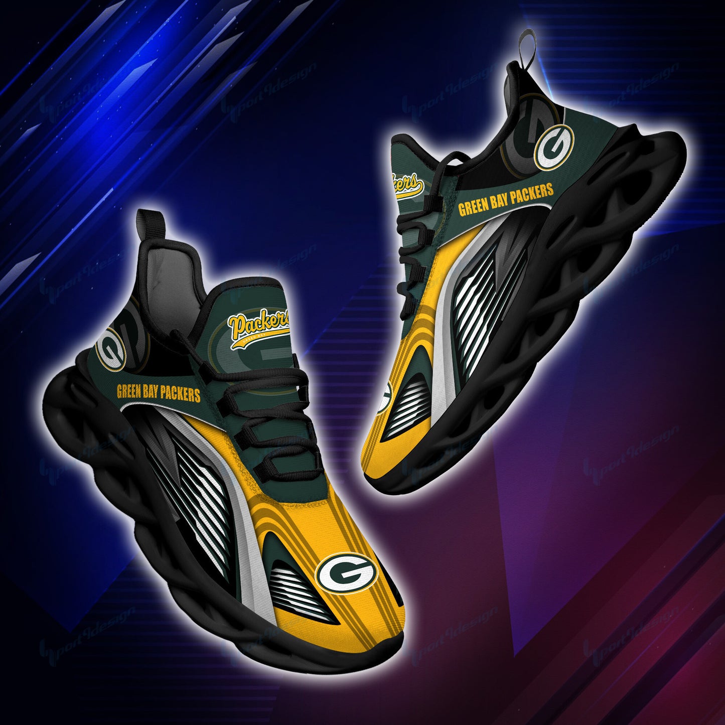 Ideafootwear Green Bay Packers NFL Max Soul Shoes Sneakers For Men And Women