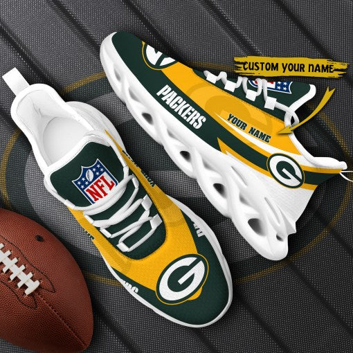 Ideafootwear Green Bay Packers NFL Max Soul Shoes Sneakers For Men And Women