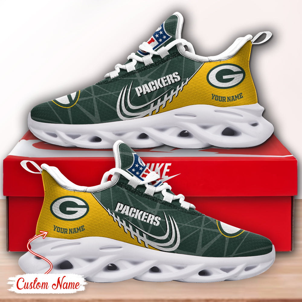 Ideafootwear Green Bay Packers NFL Max Soul Shoes Sneakers For Men And Women