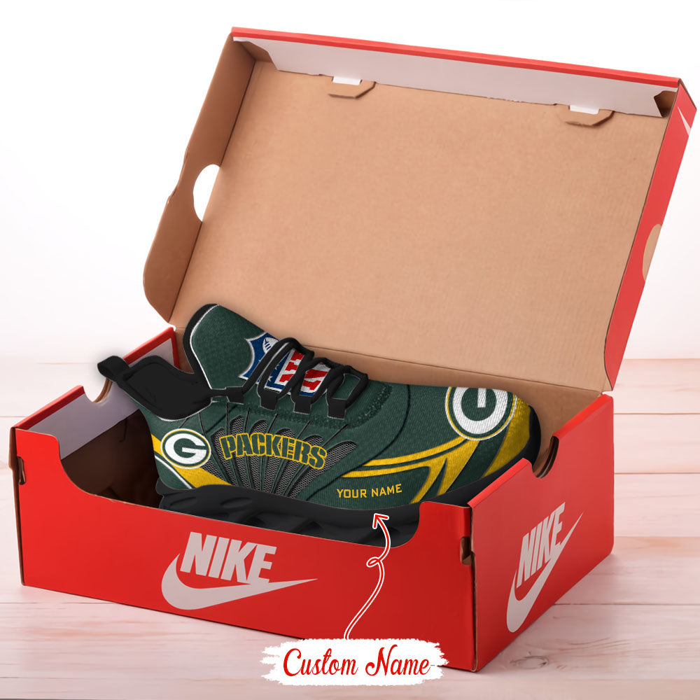 Ideafootwear Green Bay Packers NFL Max Soul Shoes Sneakers For Men And Women