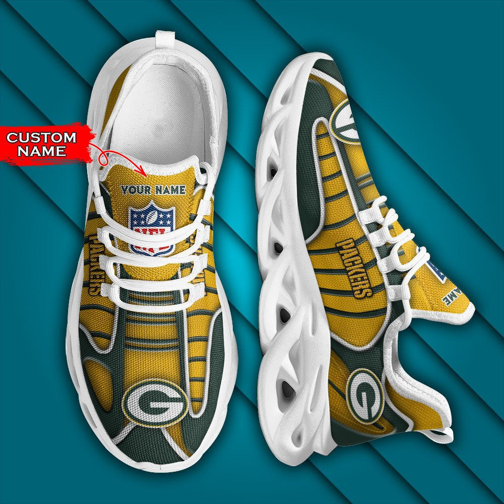 Ideafootwear Green Bay Packers NFL Max Soul Shoes Sneakers For Men And Women