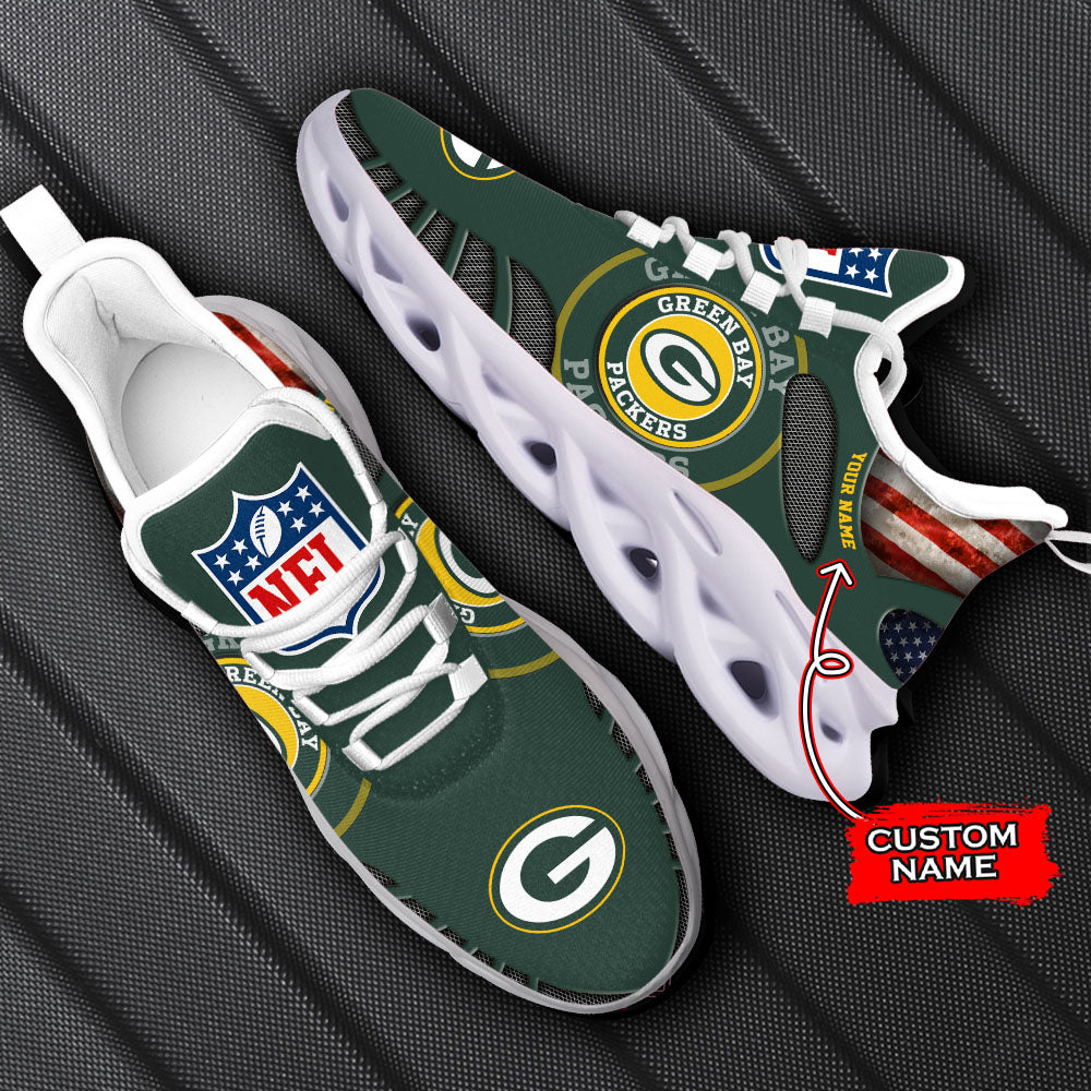 Ideafootwear Green Bay Packers NFL Max Soul Shoes Sneakers For Men And Women