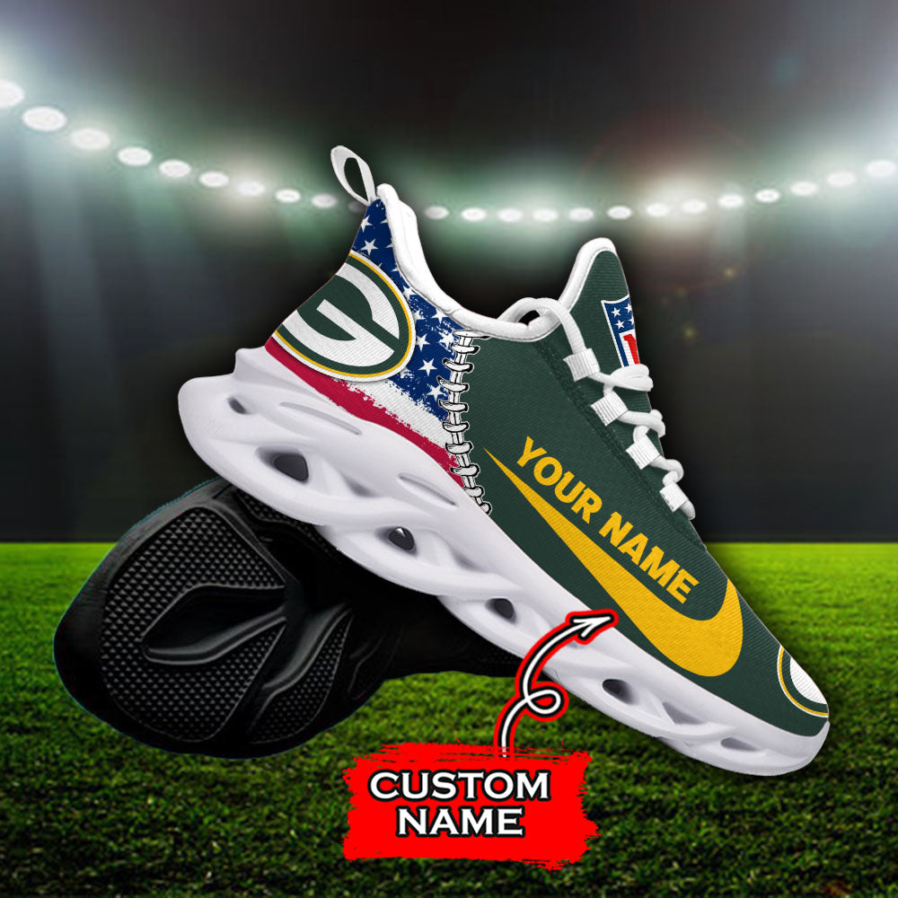 Ideafootwear Green Bay Packers NFL Max Soul Shoes Sneakers For Men And Women