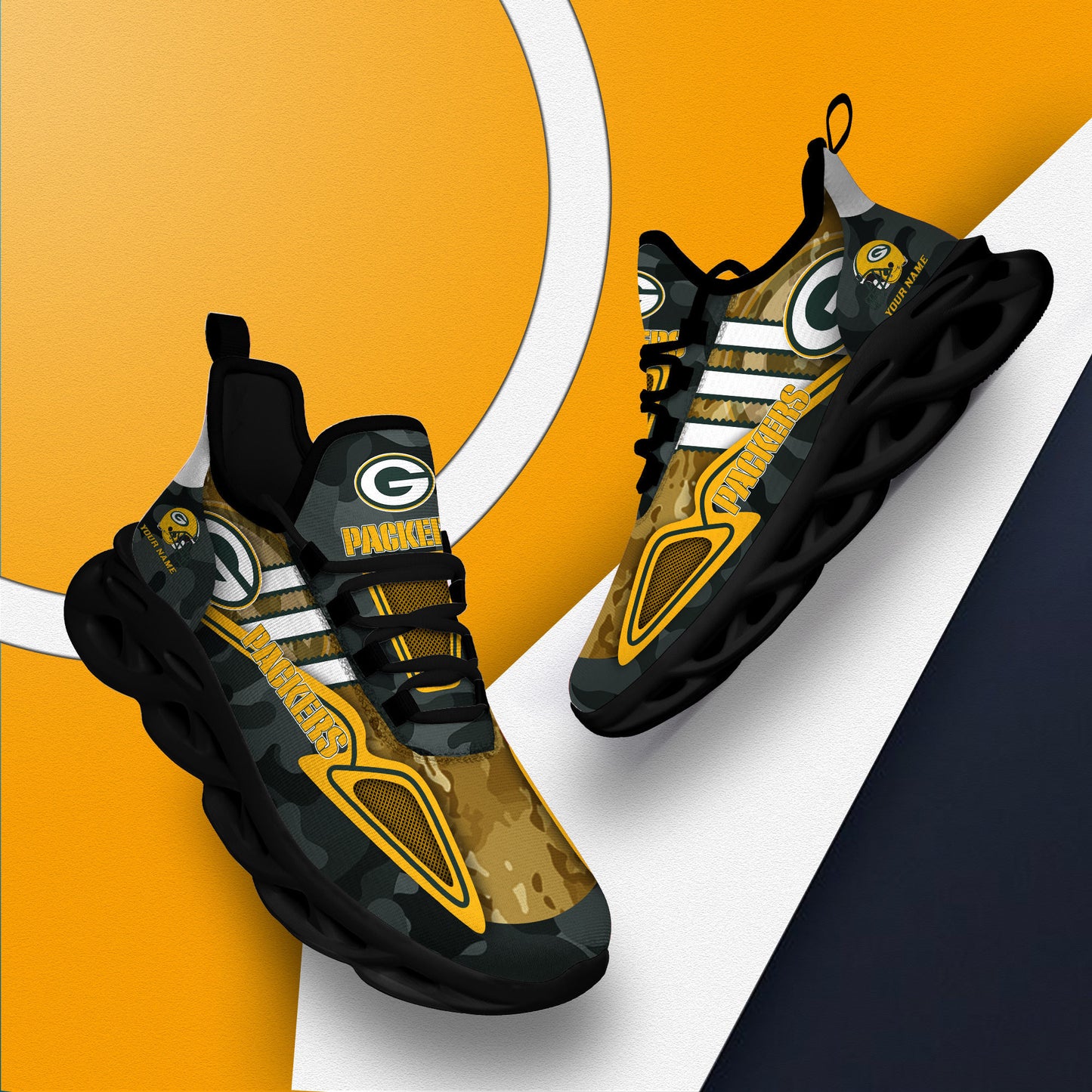 Ideafootwear Green Bay Packers NFL Max Soul Shoes Sneakers For Men And Women