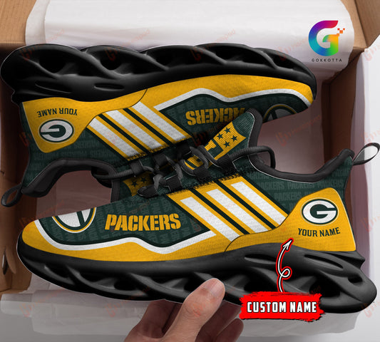 Ideafootwear Green Bay Packers NFL Max Soul Shoes Sneakers For Men And Women